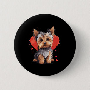 Badge Rond 5 Cm Maman Papa propriétaire de Yorkie amoureux de chie