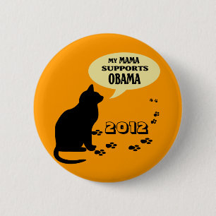 BADGE ROND 5 CM MAMAN PIN DE CAT OBAMA