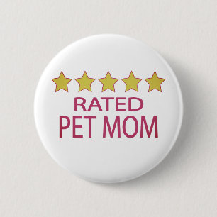 Badge Rond 5 Cm Maman pour animal cinq étoiles