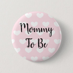 Badge Rond 5 Cm Maman pour être Baby shower de Coeurs Rose