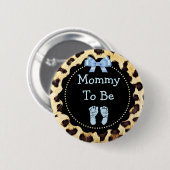 Badge Rond 5 Cm Maman pour être Baby shower Empreinte de léopard (Devant & derrière)