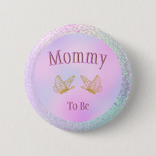 Badge Rond 5 Cm Maman Pour Être Baby shower Fille Whimsical Papill