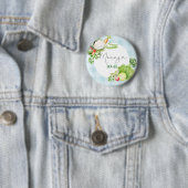 Badge Rond 5 Cm Maman pour être des légumes bleu local bébé (En situation)