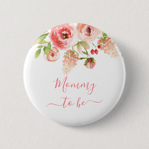 Badge Rond 5 Cm Maman Pour Être Rose Rose Floral Verdure Nouvelle 