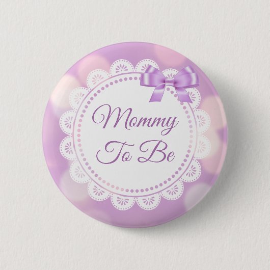 Badge Rond 5 Cm Maman pourpre pour être Baby shower (Devant)
