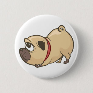 Badge Rond 5 Cm Maman Pug mignonne Papa Chien Cartoon Chiots