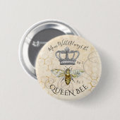 Badge Rond 5 Cm Maman Queen Bee (Devant & derrière)