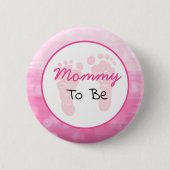Badge Rond 5 Cm Maman rose sera Baby shower (Devant)