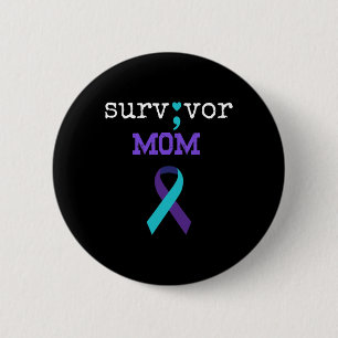 Badge Rond 5 Cm Maman - Semicolon Cadeau Prévention Suicide Sensib