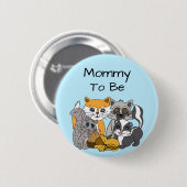 Badge Rond 5 Cm Maman sera Bois Forêt Animaux Baby shower Bu (Devant & derrière)