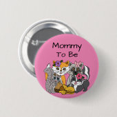 Badge Rond 5 Cm Maman sera Bois Forêt Animaux Baby shower Bu (Devant & derrière)