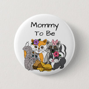 Badge Rond 5 Cm Maman sera le Baby shower des animaux de forêt de 