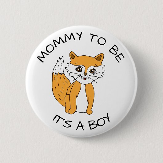 Badge Rond 5 Cm Maman sera le Baby shower Fox (Devant)