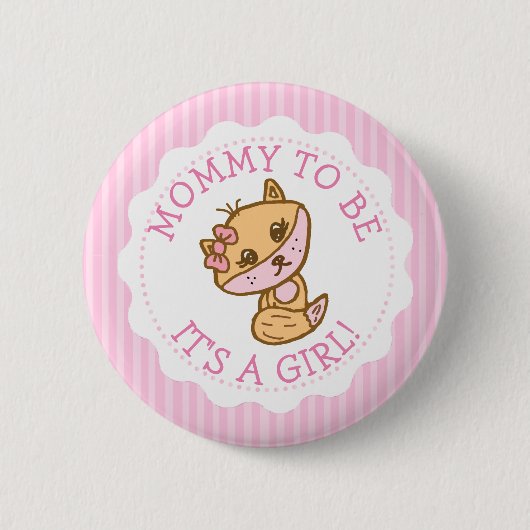 Badge Rond 5 Cm Maman sera le Baby shower Little Fox (Devant)