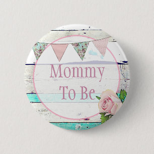 Badge Rond 5 Cm Maman sera Shabby Vintage Baby shower rustique