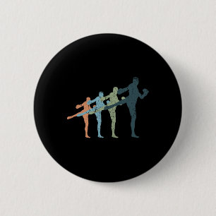 Badge Rond 5 Cm Maman sportive et silhouette de papa - Kickboxing