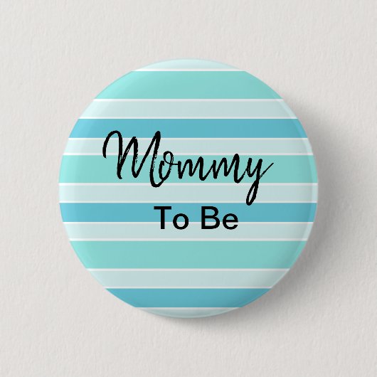 Badge Rond 5 Cm Maman To Be Blue et Baby shower Turquoise (Devant)