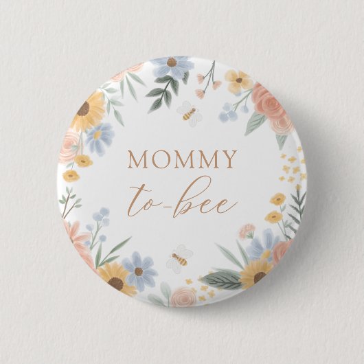 Badge Rond 5 Cm Maman to Bee Baby shower (Devant)