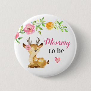 Badge Rond 5 Cm Maman va être nouvelle maman Baby Girl Shower Woo
