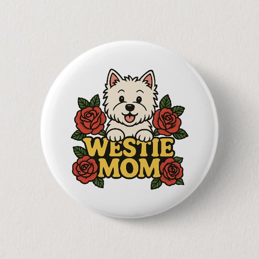 Badge Rond 5 Cm Maman Westie (Devant)