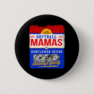 Badge Rond 5 Cm Mamans de softball et graines de tournesol toujour