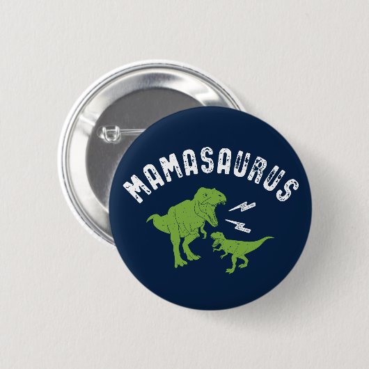 Badge Rond 5 Cm Mamasaurus Maman Dinosaure Dinosaure Dinosaure T-R (Devant & derrière)