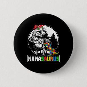 Badge Rond 5 Cm Mamasaurus T Rex Dinosaur Mama Saurus Autisme Awar