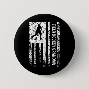 Badge Rond 5 Cm Mamie de hockey sur gazon Drapeau américain vintag