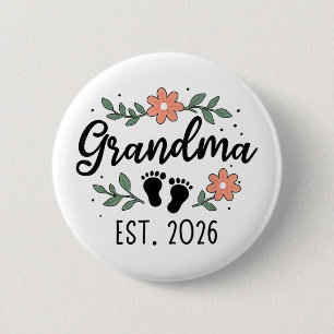 Badge Rond 5 Cm Mamie Est 2026 - Annonce de grossesse