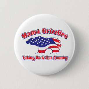 Badge Rond 5 Cm Mamma-Grizzly
