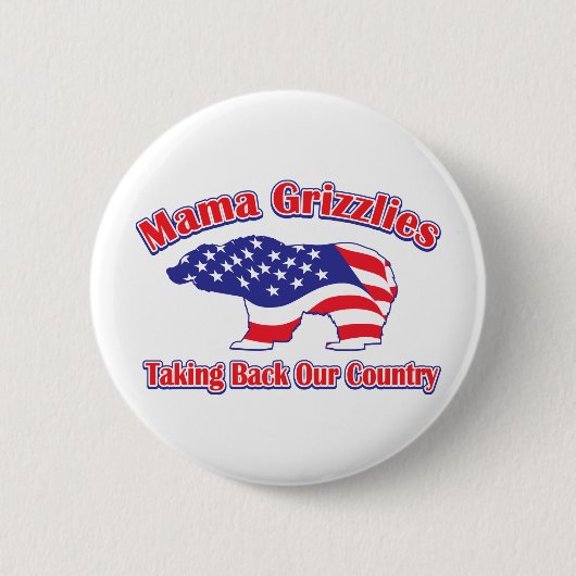 Badge Rond 5 Cm Mamma-Grizzly (Devant)