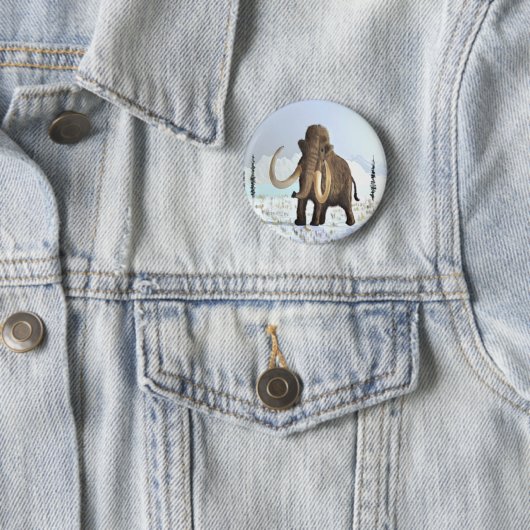 Badge Rond 5 Cm Mammoth laineux (En situation)