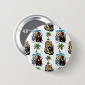 Badge Rond 5 Cm Mammoth Sabertooth Tiger âge de glace Conception M (Devant & derrière)