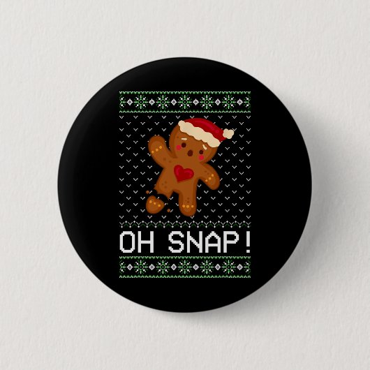Badge Rond 5 Cm Man Oh Snap Christmas Cookie (Devant)