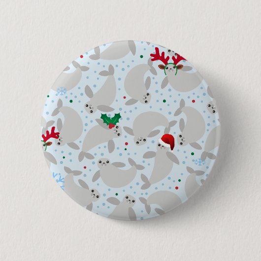 Badge Rond 5 Cm manat de noël (Devant)