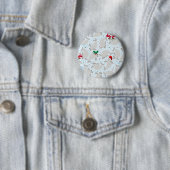 Badge Rond 5 Cm manat de noël (En situation)