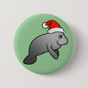 Badge Rond 5 Cm Manat de Noël Père Noël