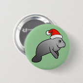 Badge Rond 5 Cm Manat de Noël Père Noël (Devant & derrière)