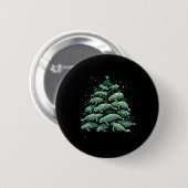 Badge Rond 5 Cm Manatee Christmas Tree Manatee Xmas Boys &amp; Wom (Devant & derrière)