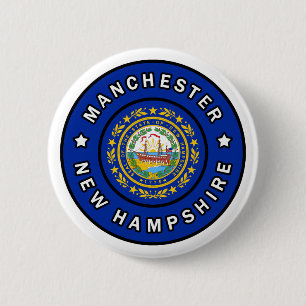 Badge Rond 5 Cm Manchester New Hampshire