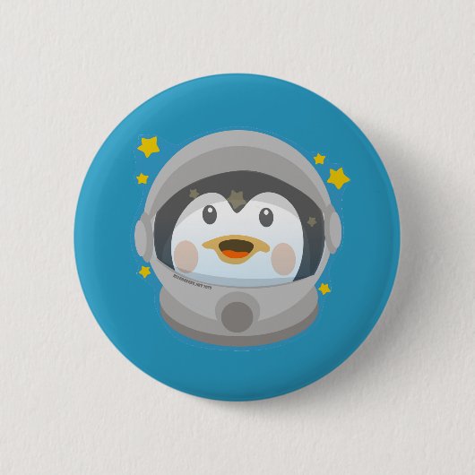 Badge Rond 5 Cm Manchot de l'espace (Devant)