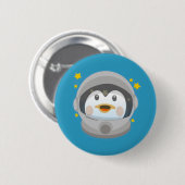 Badge Rond 5 Cm Manchot de l'espace (Devant & derrière)