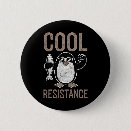 Badge Rond 5 Cm Manchot de résistance cool subtile tarifs protesta (Devant)