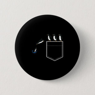 Badge Rond 5 Cm Manchot drôle Cket Mignon Manchot Plongeant Amour