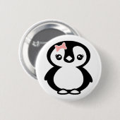 Badge Rond 5 Cm Manchot fille mignonne (Devant & derrière)