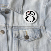 Badge Rond 5 Cm Manchot fille mignonne (En situation)