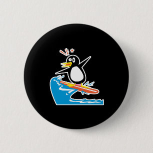 Badge Rond 5 Cm manchot goofy surfeur