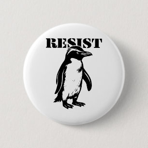 Badge Rond 5 Cm Manchot résistant drôle proteste contre les tarifs