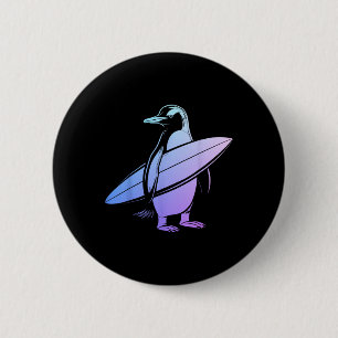 Badge Rond 5 Cm Manchot surfeur Planche de surf Surfing Drôle Mign