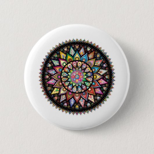 Badge Rond 5 Cm Mandala (Devant)